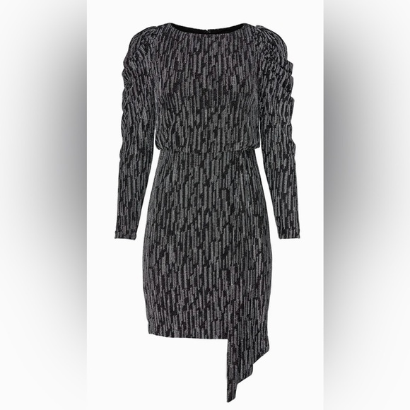 AIDAN MATTOX🦋SIZE 0 SZ XS🦋BLACK AND SILVER METALLIC PARTY EVENT MIN DRESS🦋 - Picture 1 of 11